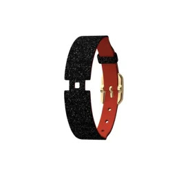 Bracelet de montre femme les georgettes simple tour 14mm paillettes noires/rouge boucle dorée 703405532CG000