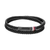Bracelet Double Rangs Homme TOMMY HILFIGER Cuir Noir