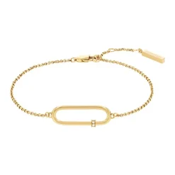 Bracelet femme CALVIN KLEIN ELONGATED OVAL acier doré et cristaux