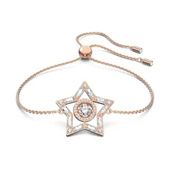 Bracelet femme Swarovski Stella métal doré rose et cristaux