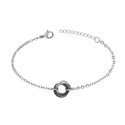 Bracelet Femme Anneaux EDORA Acier et Céramique Noire