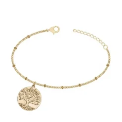 Bracelet femme arbre de vie EDORA PLAQUE OR et oxydes