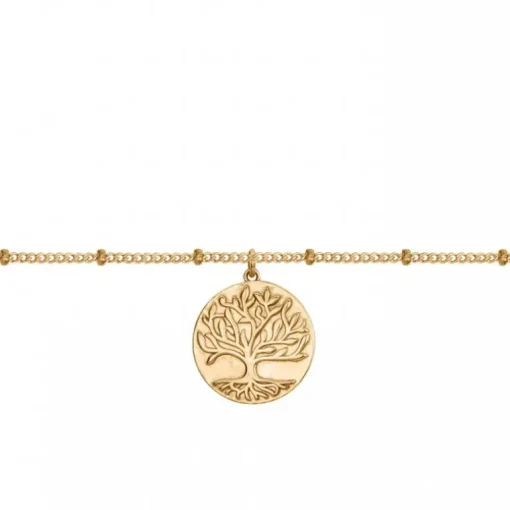 Bracelet femme arbre de vie EDORA PLAQUE OR et oxydes