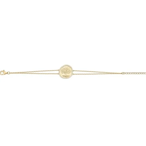 Bracelet Femme Arbre de Vie EDORA PLAQUE OR et Oxydes EDO66300076