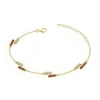 Bracelet femme barrettes EDORA PLAQUE OR et spinelles rouges