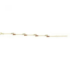 Bracelet femme barrettes EDORA PLAQUE OR et spinelles rouges