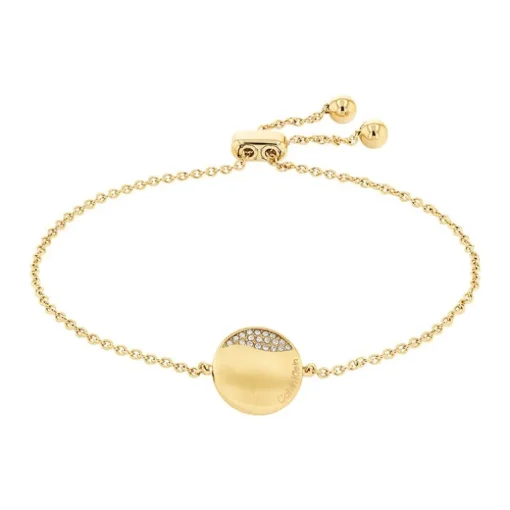 Bracelet femme CALVIN KLEIN MINIMAL CIRCULAR acier doré et cristaux
