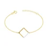 Bracelet Femme Carré PLAQUE OR Jaune et Oxydes