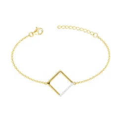 Bracelet Femme Carré PLAQUE OR Jaune et Oxydes