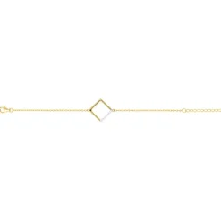 Bracelet Femme Carré PLAQUE OR Jaune et Oxydes