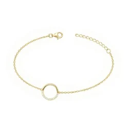 Bracelet femme cercle EDORA PLAQUE OR et oxydes