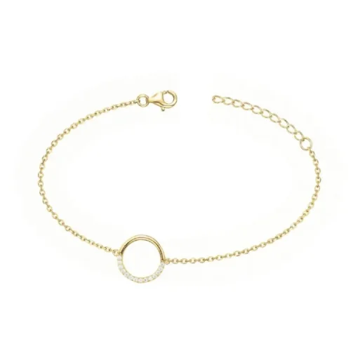 Bracelet femme cercle EDORA PLAQUE OR et oxydes