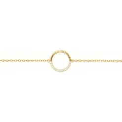 Bracelet femme cercle EDORA PLAQUE OR et oxydes