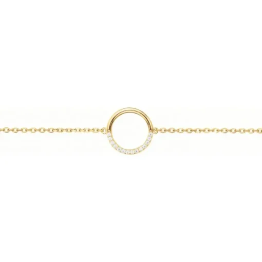 Bracelet femme cercle EDORA PLAQUE OR et oxydes
