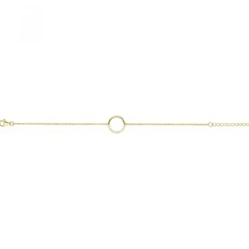 Bracelet femme cercle EDORA PLAQUE OR et oxydes