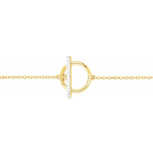 Bracelet femme cercle empierré EDORA PLAQUE OR et oxydes