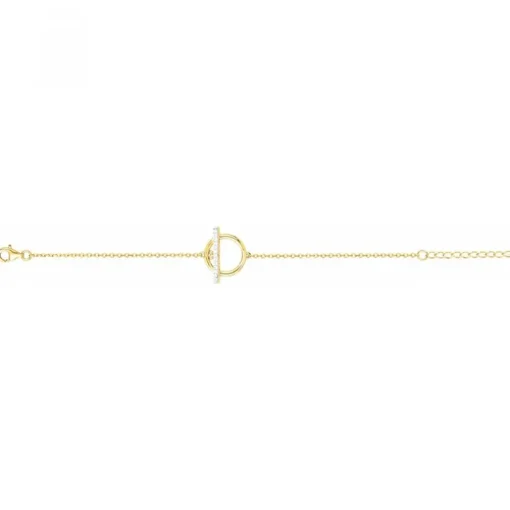 Bracelet femme cercle empierré EDORA PLAQUE OR et oxydes