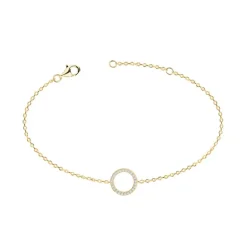 Bracelet Femme Cercle PLAQUE OR Jaune et Oxydes