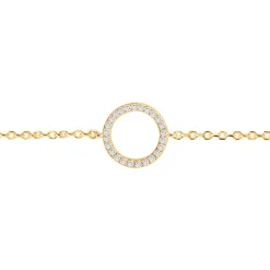 Bracelet Femme Cercle PLAQUE OR Jaune et Oxydes