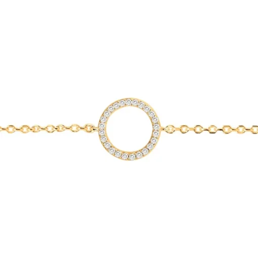 Bracelet Femme Cercle PLAQUE OR Jaune et Oxydes