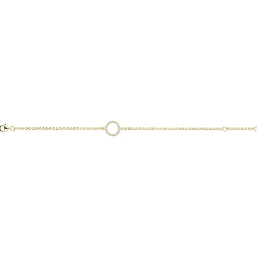 Bracelet Femme Cercle PLAQUE OR Jaune et Oxydes