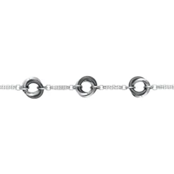 Bracelet Femme Cercles EDORA Acier et Céramique Noire