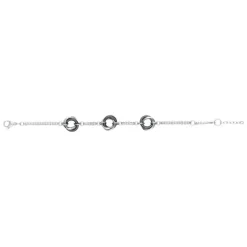 Bracelet Femme Cercles EDORA Acier et Céramique Noire