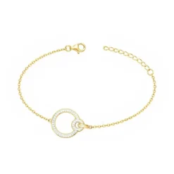 Bracelet femme cercles empierrés EDORA PLAQUE OR et oxydes