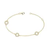 Bracelet femme cercles empierrés EDORA PLAQUE OR et oxydes