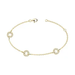 Bracelet femme cercles empierrés EDORA PLAQUE OR et oxydes