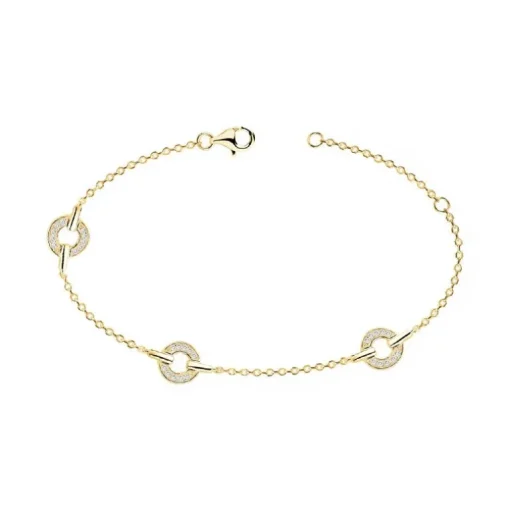 Bracelet femme cercles empierrés EDORA PLAQUE OR et oxydes
