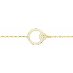 Bracelet femme cercles empierrés EDORA PLAQUE OR et oxydes