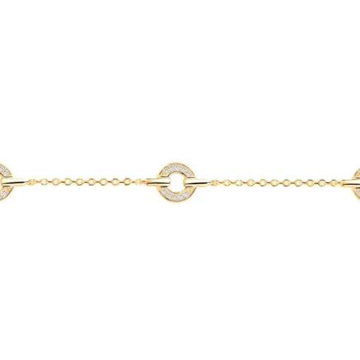 Bracelet femme cercles empierrés EDORA PLAQUE OR et oxydes