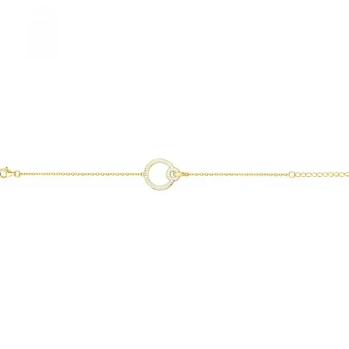 Bracelet femme cercles empierrés EDORA PLAQUE OR et oxydes