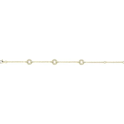 Bracelet femme cercles empierrés EDORA PLAQUE OR et oxydes