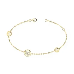 Bracelet femme cercles et barrettes EDORA PLAQUE OR et oxydes