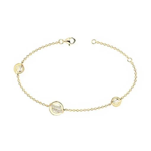 Bracelet femme cercles et barrettes EDORA PLAQUE OR et oxydes