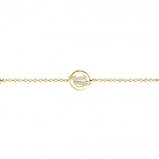 Bracelet femme cercles et barrettes EDORA PLAQUE OR et oxydes