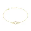 Bracelet Femme Cercles PLAQUE OR Jaune et Oxydes