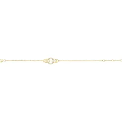 Bracelet Femme Cercles PLAQUE OR Jaune et Oxydes