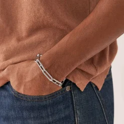 Bracelet Femme Chaine FOSSIL Heritage D-Link Acier Argenté JF04502040