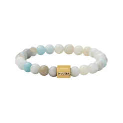 Bracelet Femme 16CM SCOOTER Acier Doré Amazonite
