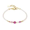 Bracelet Femme COEUR DE LION SQUARE STRIPES OR-MAGENTA Acier Doré