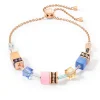 Bracelet Femme COEUR DE LION GEOCUBE® ICONIC CHAIN BLEU CLAIR ROSE Acier Doré Rose