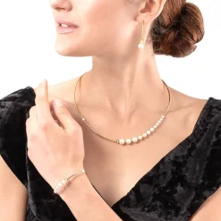 Bracelet Femme COEUR DE LION ASYMÉTRIE PERLES D'EAU DOUCE Acier Inoxydable