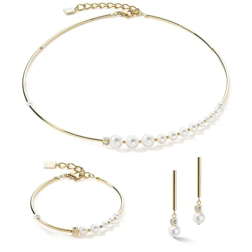 Bracelet Femme COEUR DE LION ASYMÉTRIE PERLES D'EAU DOUCE Acier Inoxydable