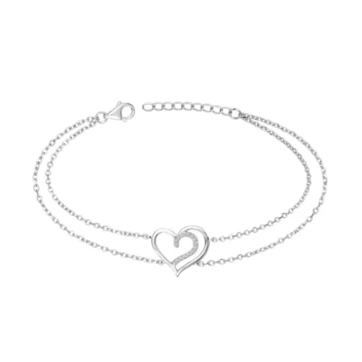 Bracelet Femme Coeur EDORA ARGENT 925/1000 et Oxydes