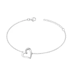 Bracelet Femme coeur EDORA ARGENT 925/1000 et Oxydes