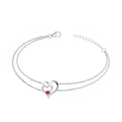 Bracelet Femme Coeur EDORA ARGENT 925/1000 et spinelle