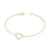 Bracelet femme coeur EDORA PLAQUE OR et oxydes